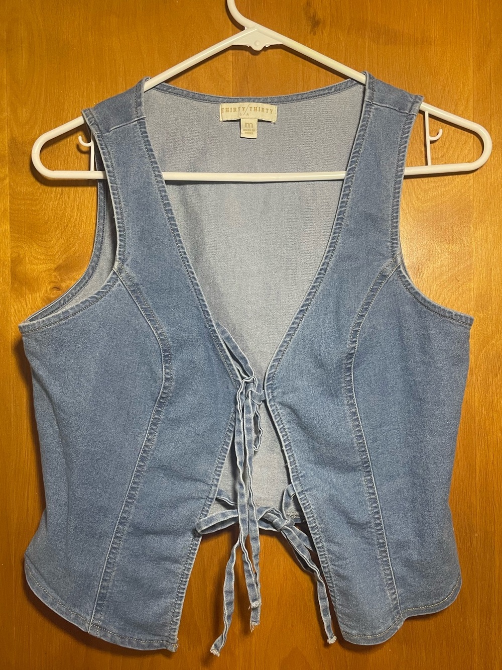 Thirty Thirty Medium Denim Double tie front Women’s Vest